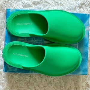 Jeffrey Campbell Neon Green Slippers- never worn